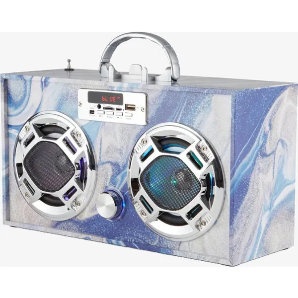 Wireless Express Blue Swirl Boombox & Bluetooth Speaker