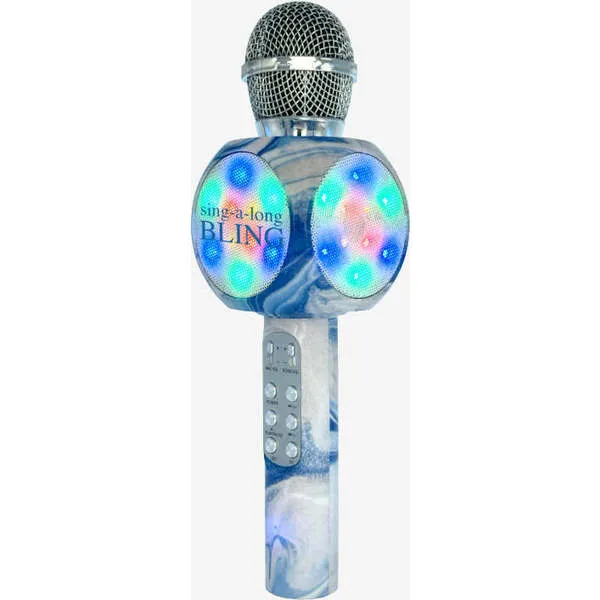 Wireless Express Blue Swirl Karaoke Microphone & Bluetooth Speaker