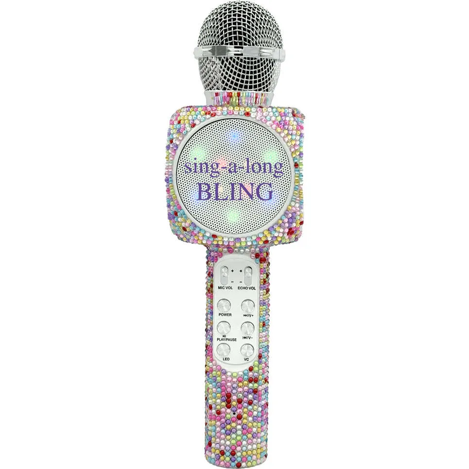 Wireless Express Confetti Bling Karaoke Microphone & Bluetooth Speaker