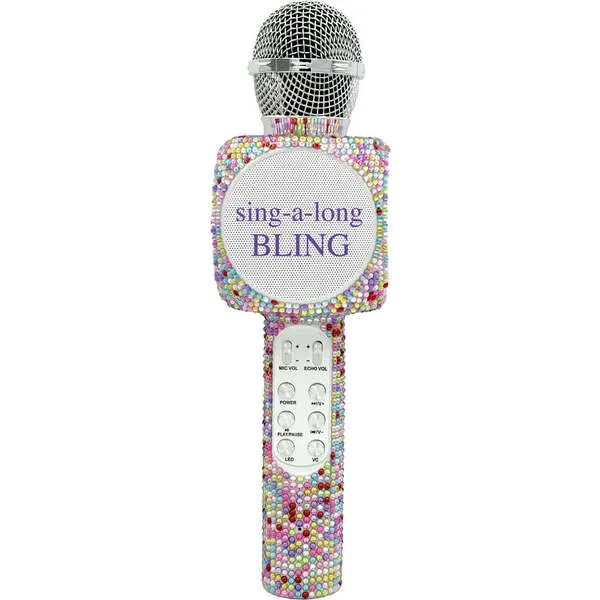 Wireless Express Confetti Bling Karaoke Microphone & Bluetooth Speaker