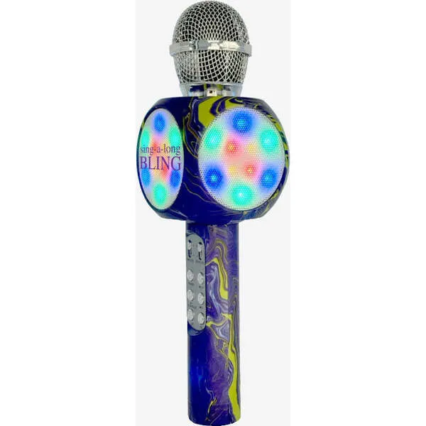 Wireless Express Purple Swirl Karaoke Microphone & Bluetooth Speaker