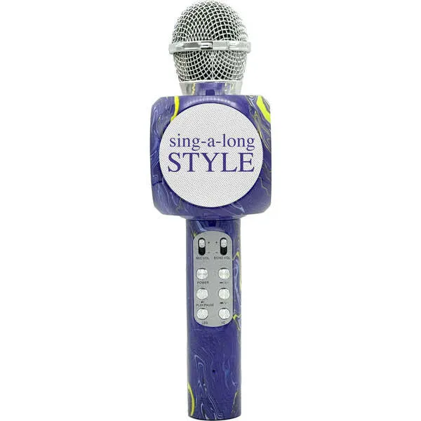 Wireless Express Purple Swirl Karaoke Microphone & Bluetooth Speaker