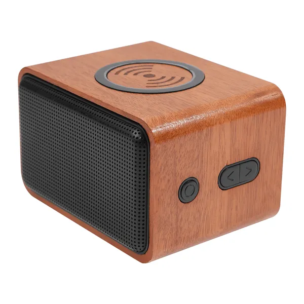 Wood Bluetooth Speaker with Wireless Charging Pad