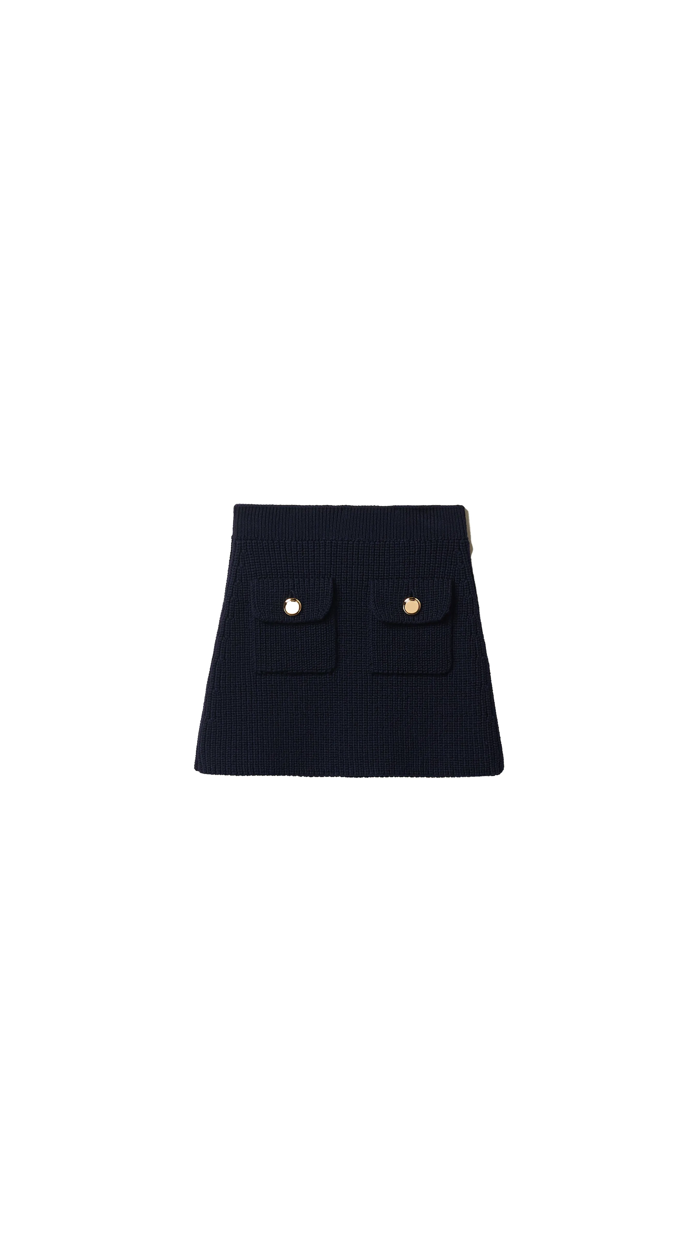 Wool Miniskirt - Navy