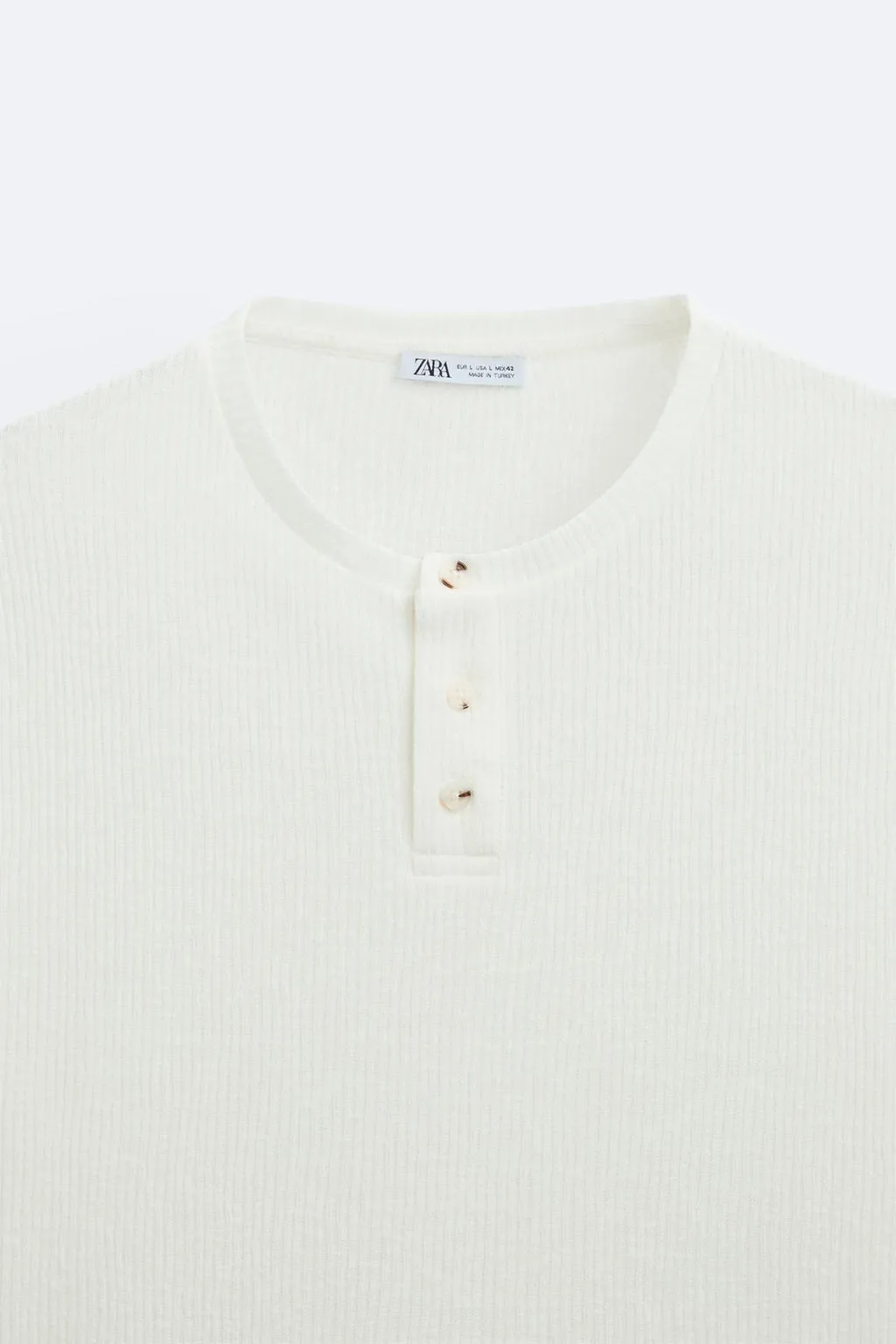 ZARA  |Henry Neck Plain Short Sleeves Henley T-Shirts