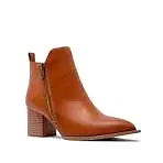 Zipper Bootie - Cognac